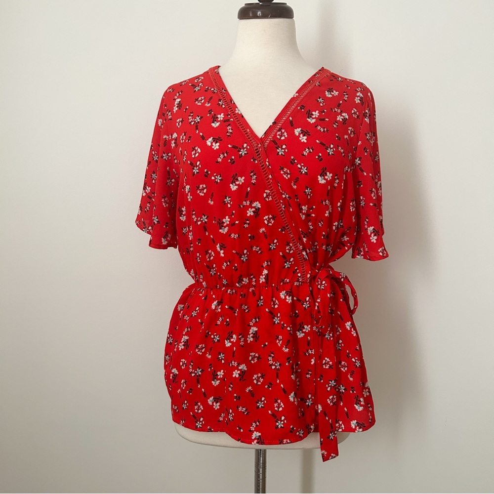 Sienna Sky Red Floral Blouse • Size M
